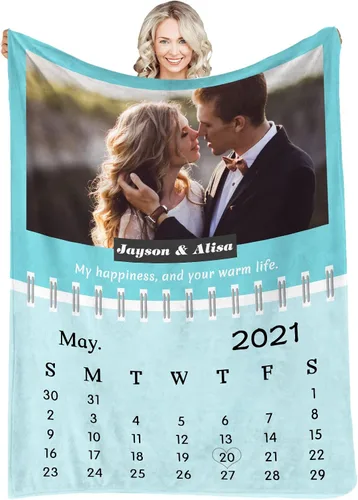 Miniatura 27 de Manta personalizada con fotos, texto, fotos personalizadas, mantas para adultos y niños, cumpleaños familiar, 1 foto, 50 x 40 pulgadas