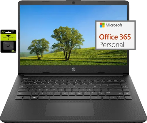 HP Portátil ultraligero de 14 pulgadas para estudiantes y negocios, Intel Quad-Core N4120, 8 GB de RAM, 192 GB de almacenamiento (64 GB eMMC + 128