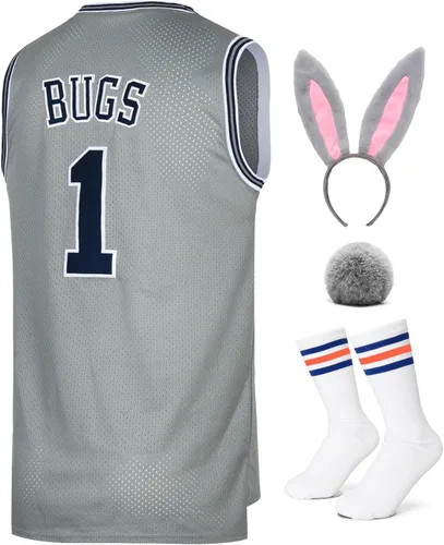 Camiseta de baloncesto para hombre, Bugs #1 Lola #10, camiseta deportiva de Halloween, hip hop, película espacial, camiseta XS-XXL
