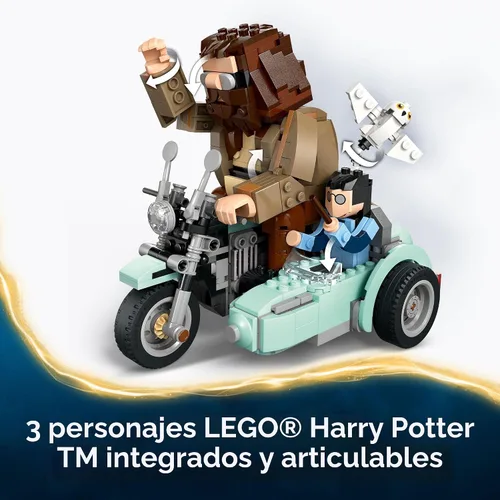 Miniatura 4 de LEGO Harry Potter - Paseo en motocicleta de Hagrid y Harry - Juguete de construcción para niños, motocicleta para niños y niñas, para fanáticos