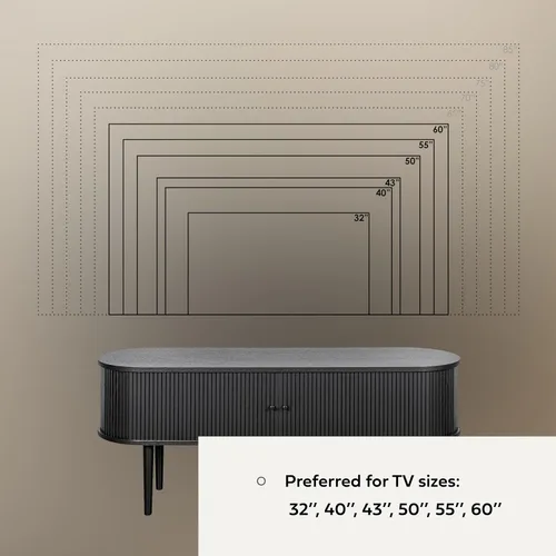 Miniatura 6 de WERMO Soporte de TV negro de 55 pulgadas con almacenamiento y estantes para televisores de 32 a 60 pulgadas. Centro de entretenimiento negro