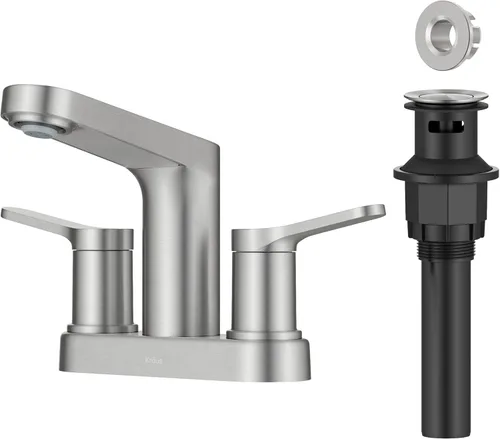 Miniatura 17 de KRAUS Indy Grifo de baño sin contacto con sensor táctil con caja de control y mezclador de temperatura en acero inoxidable libre de manchas, Acero