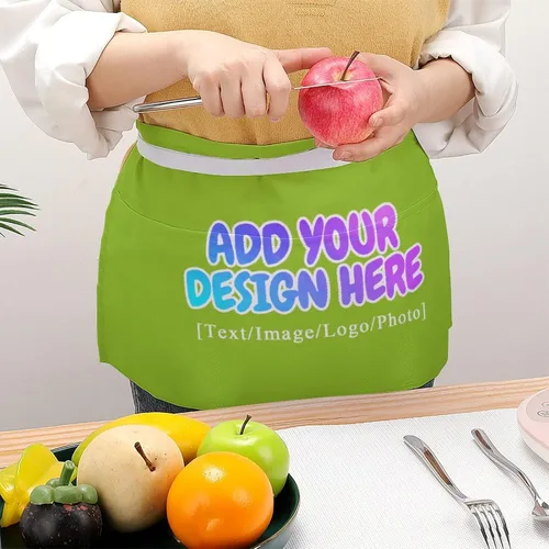 Miniatura 167 de AXKEUDO Delantal personalizado con bolsillos, delantales de cintura para camarera para cocinar en casa, restaurante, servir trabajo