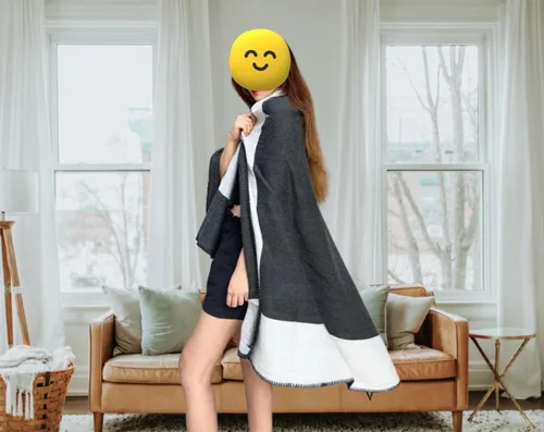 Miniatura 3 de Fcteap h Manta suave, manta de sherpa sintética de cachemira a cuadros, cálida bufanda gruesa de punto, manta mullida y cómoda para mujer, manta