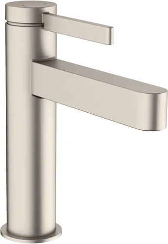 hansgrohe Finoris 76020821 - Grifo moderno para lavabo de baño de 1 manija y 1 orificio de 0 pulgadas de alto, níquel cepillado, 76020821 cepillado