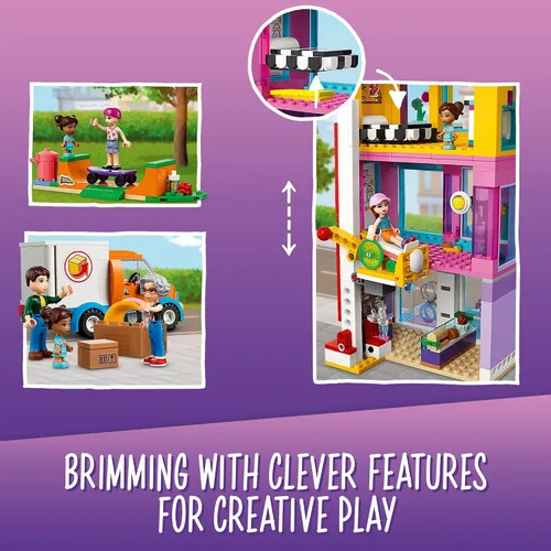 Miniatura 5 de LEGO Friends Main Street Building, Heartlake City Café & Hair Salon 41704, mini casa de muñecas con tiendas de juguetes, juego de construcción