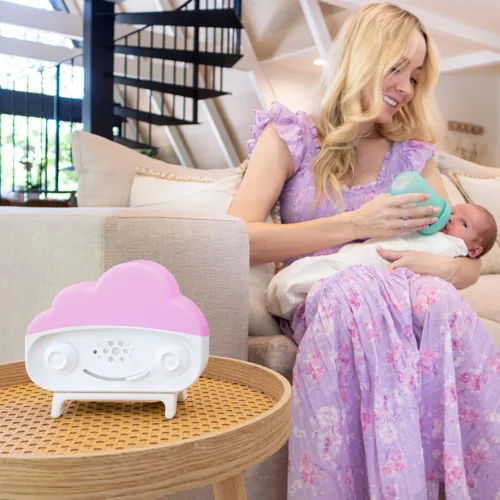 Miniatura 5 de Happiest Baby SNOObie - Máquina inteligente de ruido blanco, máquina de sonido portátil para bebés con luz nocturna, 12 sonidos relajantes