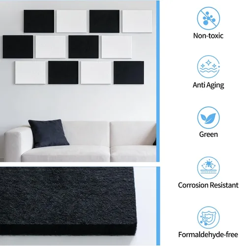 Miniatura 5 de BXI Absorbedor de sonido: 31.5 x 23.6 x 3/8 pulgadas, paquete de 6 paneles de absorción acústica de alta densidad, paneles de absorción de sonido
