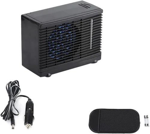 Miniatura 5 de Ventilador portátil de 12 V para coche, camión, hogar, mini ventilador de aire acondicionado, enfriador de agua evaporativo, 7.9 x 4.3 x 5.9 pulgadas