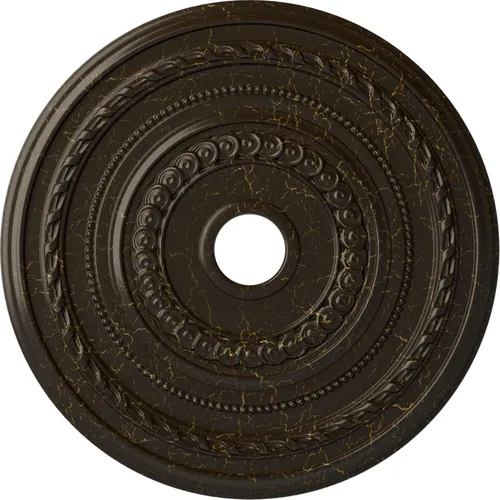 Miniatura 40 de Ekena Millwork CM25COFCS Cole Medallón de Techo, 25 3/8"OD x 3 3/8"ID x 1 3/8"P, pintado a mano Flash Cobre