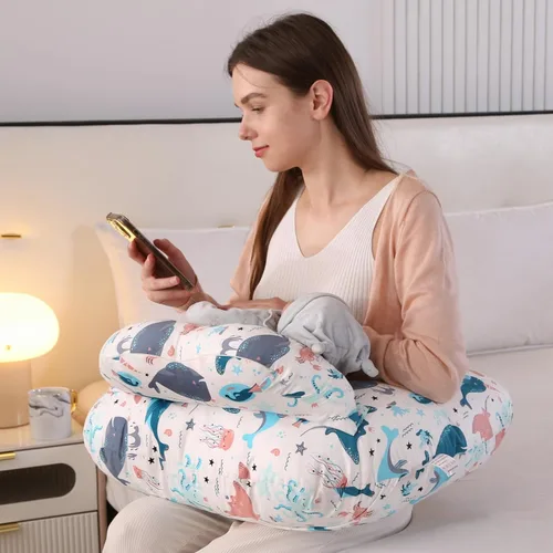 Miniatura 2 de Almohada de lactancia BATTOP para lactancia materna, alimentación con biberón, almohadas de lactancia de talla grande con correa ajustable