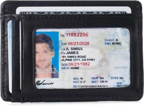 Miniatura 2 de Alpine Swiss Dermot - Cartera minimalista con clip de dinero para hombre, de piel suave, viene en caja de regalo
