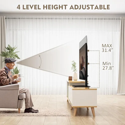 Miniatura 4 de Soporte universal giratorio para TV con base de mesa para televisores de 32 a 65 pulgadas con giro de 80 grados, base de 4 niveles de altura