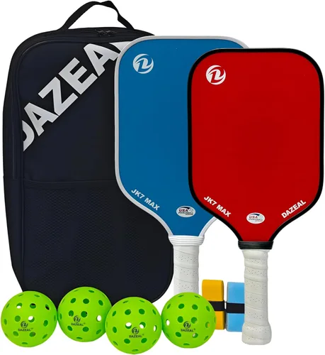Miniatura 6 de Paletas de pickleball aprobadas por USAPA (paquete de 2) – Superficie de fibra de vidrio y núcleo de panal de abeja de 0.630 in agarre