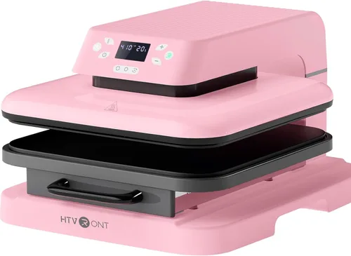 HTVRONT - Máquina de prensa de calor automática para camisetas - Prensa de calor 15x15 con liberación automática - Calienta rápido y calienta Rosa