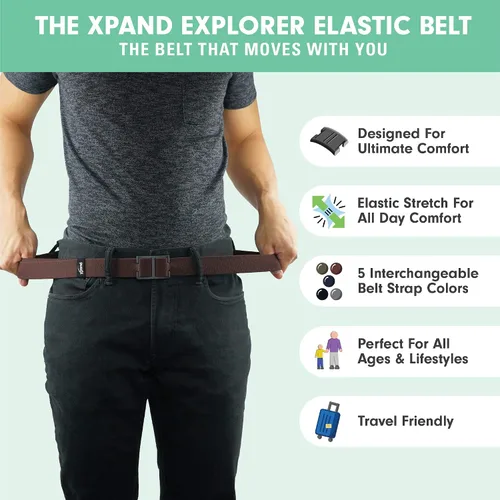 Miniatura 3 de Explorer Belt By Xpand - No-Show Invisible Elastic Belt w Slim Aluminum Buckle
