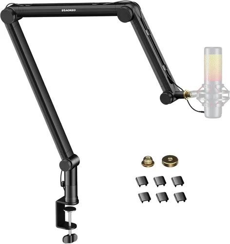 Miniatura 11 de Brazo de Micrófono, Aokeo AK-35 - Soporte de Micrófono de Escritorio; Soporte de Brazo de Tijera con Suspensión para Micrófono para Blue Yeti, Blue