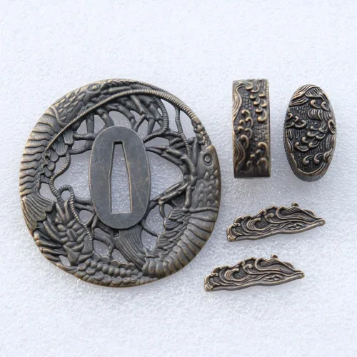 Miniatura 38 de Espada samurái japonesa KOSHIRAE – TSUBA FUCHI KASHIRA MENUKI 68-100