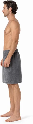 Miniatura 6 de Toalla ajustable de terciopelo de rizo de algodón turco para hombres (gris, talla única)