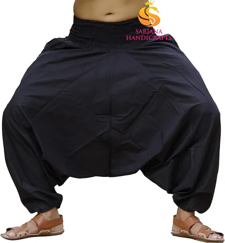 Miniatura 3 de SARJANA HANDICRAFTS Pantalones de harén unisex de algodón para hombre y mujer