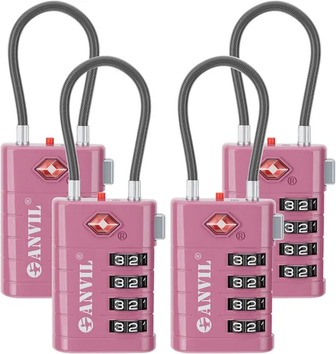 Miniatura 35 de ANVIL Candados de equipaje TSA de 4 esferas con alerta de búsqueda: núcleo TSA008 mejorado para máxima seguridad, ideal para equipaje, maleta