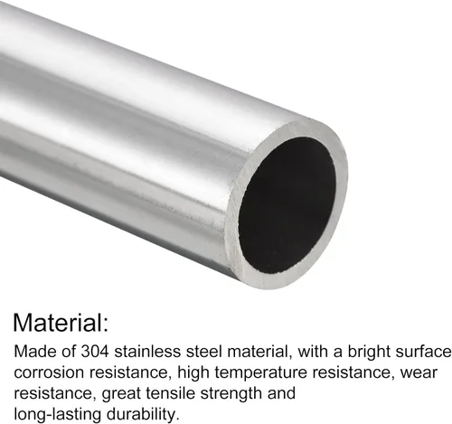 Miniatura 95 de uxcell Tubo de acero inoxidable 304, diámetro exterior de 34 mm x 1,5 mm de espesor de pared, 300 mm de longitud de tubería metálica para maquinaria