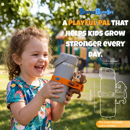 Miniatura 6 de Accesorio para botella de agua de animales para niños, lindo vaso con correa, regalo único para niños y niñas, compatible con Stanley, Owala e Hydro