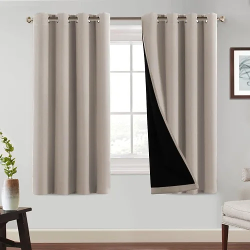 Miniatura 26 de PrinceDeco Paneles de cortina 100 % opacas de 108 pulgadas de largo, completamente opacos, tratamiento de ventana, cortinas forradas con aislamiento