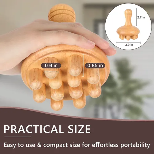 Miniatura 6 de KintKita Herramientas de masaje de terapia de madera, masajeador anticelulitis, masajeador de drenaje linfático, punto de activación, herramienta