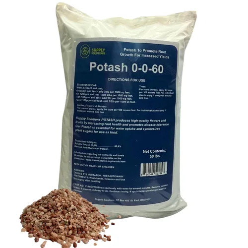 Supply Solutions Muriate of Potash 0-0-60 Fertilizante, fertilizante de alto potasio, potasio para plantas, alimento ideal para plantas y potasa