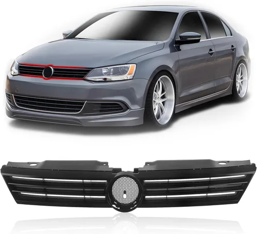 Miniatura 9 de CarPartsDepot Rejilla delantera compatible con Volkswagen Jetta (1999-2005 Jetta Black)