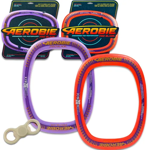 Game Party Aerobie Frisbee - Juego de 2 piezas con disco volador Aerobie de 14 pulgadas más Fidget Spinner para niños, adolescentes y adultos |