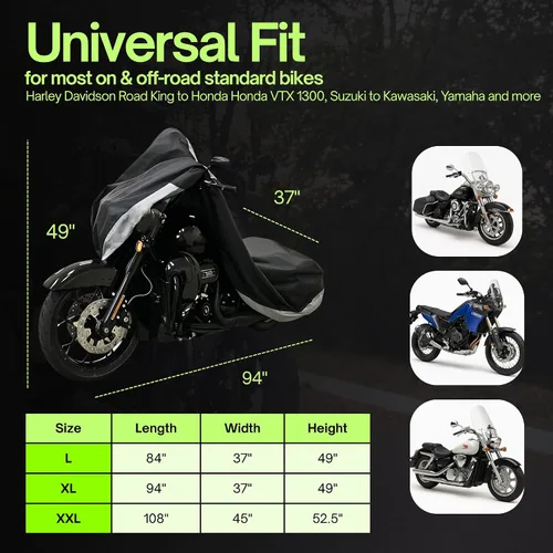Miniatura 4 de Formosa Covers Funda de motocicleta de lujo para todas las estaciones con bolsa de almacenamiento (XL). Se adapta a motocicletas deportivas grandes