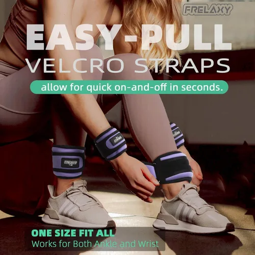 Miniatura 4 de Frelaxy Pesas de Tobillo y Muñeca para Mujeres, Hombres y Niños, Cómodas y Ajustables, Juego de Pesas para Piernas y Brazos para Caminar, Gimnasio