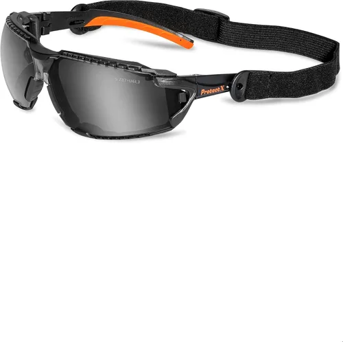 Miniatura 37 de ProtectX Anteojos de seguridad clásicos, lentes antivaho resistentes a los arañazos, gafas protectoras para el trabajo, interior/exterior, ANSI Z87.1