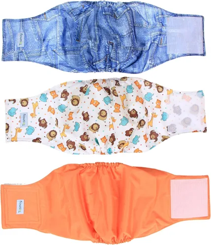 Miniatura 18 de Teamoy Pañales reutilizables para perros machos, bandas lavables para el vientre para cachorros, paquete de 3