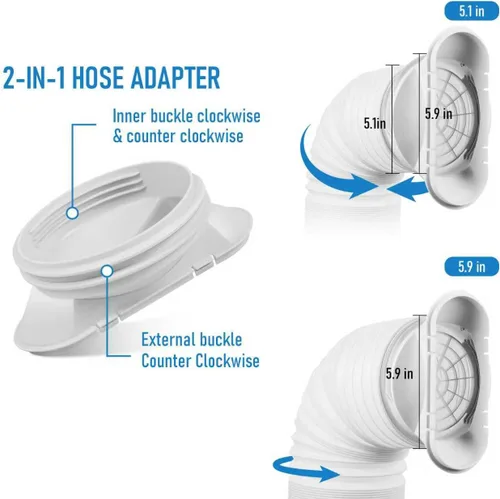 Miniatura 6 de Ninonly Kit de ventilación de aire acondicionado portátil con manguera de escape de 5.9 pulgadas, kit de sellado de CA portátil para ventana
