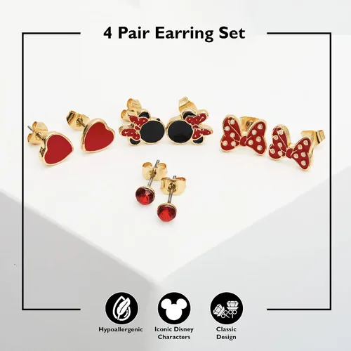Miniatura 3 de Disney Mickey and Minnie Mouse Fashion Stud Earring Set - 345 Pairs Per Set