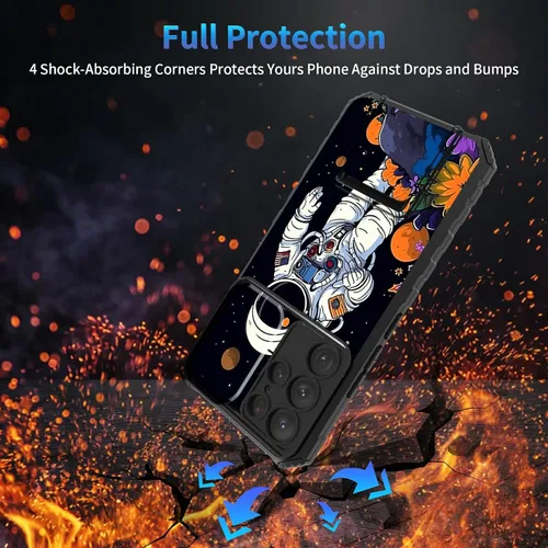Miniatura 442 de Funda para Samsung Galaxy S22 Ultra 5G, Galaxy S22 Ultra con cubierta de cámara deslizante, funda resistente de doble capa con función atril Black