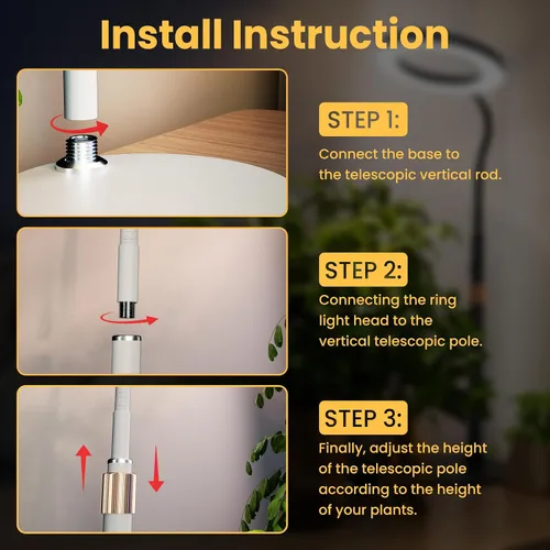 Miniatura 5 de bseah Luz de crecimiento, luz de soporte para plantas de interior, paquete de 2, lámpara de crecimiento de escritorio de espectro completo