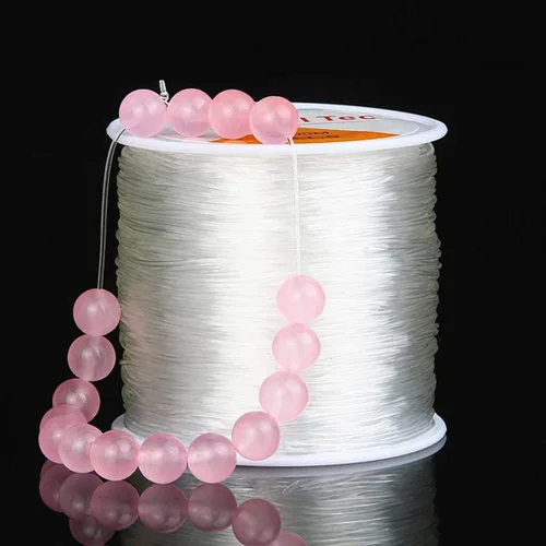 Miniatura 3 de Hilo elástico de 0.024 in para pulseras, 3 rollos de cordón elástico, cuerda elástica de cuentas de cristal para pulseras, cuentas y fabricación