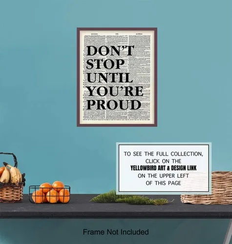 Miniatura 6 de Motivacional Arte del Diccionario No Te Detengas, Decoración de Pared - Imagen en Cartel de 8x10 Reciclado para la Oficina, Apartamento, Sala