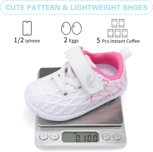 Miniatura 5 de FEETCITY Zapatillas de bebé para niños y niñas, zapatos de primera caminata, zapatos de cuna para recién nacidos, zapatos de meter