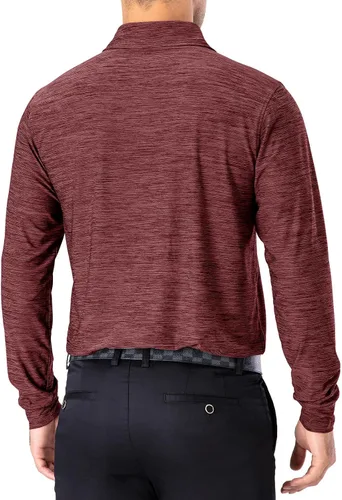 Miniatura 37 de NAVISKIN Camisas polo para hombre, de secado rápido, UPF 50, manga larga y corta, que absorben la humedad