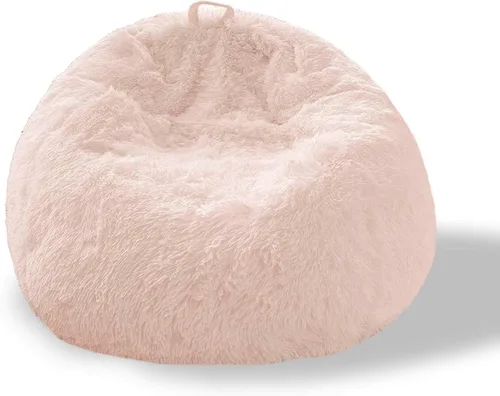 BCU Funda para Silla Puf Ultra Suave Esponjosa de Piel Sintética Falsa Funda para Puf de Felpa Funda para Sillas de Sala de Estar para Adultos y