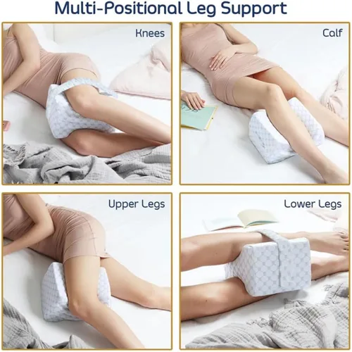 Miniatura 4 de Almohada ergonómica de espuma viscoelástica prémium para las piernas para dormir de lado, soporte y alineación de cadera, alivia la parte inferior