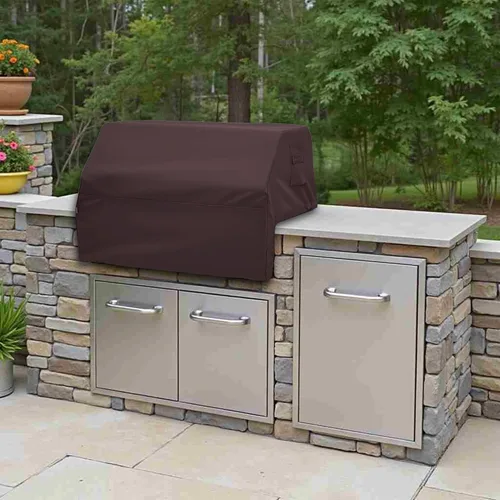 Miniatura 4 de Covers & All Cubierta de parrilla integrada para parrilla al aire libre – Resistente 18 oz impermeable cubierta de parrilla de barbacoa incorporada
