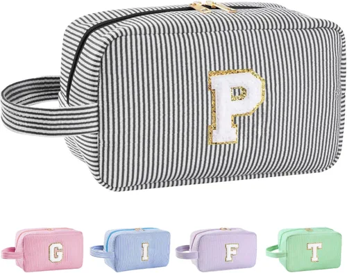 Miniatura 190 de Regalos personalizados para mujeres, bolsa de maquillaje con inicial, bolsa de maquillaje de viaje, bolsa de cosméticos, bolsa de artículos