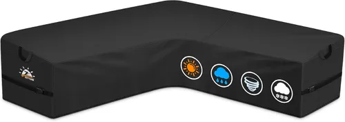 Miniatura 10 de Zettum Funda seccional en forma de L para exteriores, funda de sofá modular 600D para patio, fundas impermeables para muebles de patio para sofá
