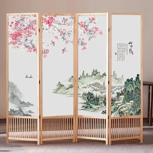 Pantalla de división de privacidad de 4, 5, 6, 7, 8 paneles, plegable, divisor de habitación, pantalla de privacidad decorativa china para